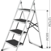 2 step, 3 step, 4 step, 5 Step Foldable-Ladder, Folding Step Stool with Wide Anti-Slip Pedal, Household Steps Sturdy, Steel Ladder, Convenient Handgrip, Portable Steel Step Stool (4 Step)
