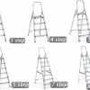 Folding Step Ladder – Lightweight Aluminum Household Ladder for Home, Kitchen, Office – Portable Non-Slip Steps, Sturdy & Compact Folding Design (6 steps)