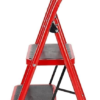 2 Step Ladder Folding Stool Stepladders with Anti-Slip and Wide Pedal for Home Kitchen Use Space Saving (Red)
