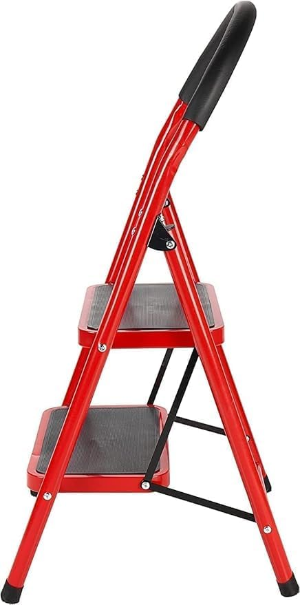 2 step, 3 step, 4 step, 5 Step Foldable Ladder, Folding Step Stool with Wide Anti-Slip Pedal, Household Steps Sturdy, Steel Ladder, Convenient Handgrip, Portable Steel Step Stool (4 Step)
