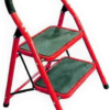 2 Step Ladder Folding Stool-Stepladders with Anti-Slip and Wide Pedal for Home Kitchen Use Space Saving (Red)