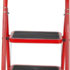 2 Step Ladder Folding Stool Stepladders with Anti-Slip and Wide Pedal for Home Kitchen Use Space Saving (Red)