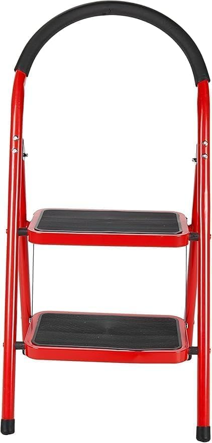 2 Step, 3 step, 4 step Folding Aluminum-Portable Household and Kitchen Ladder, Lightweight Space-Saving Home and Office Ladder, Ideal for Indoor and Outdoor Use (2 Steps)