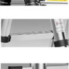 Telescopic Extension Ladder | Aluminum A-Frame Folding Ladder | Multi-Purpose Portable Step Ladder for Home, Building & Maintenance (2.0+2.0 M)