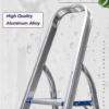 Folding Step Ladder – Lightweight Aluminum Household Ladder for Home, Kitchen, Office – Portable Non-Slip Steps, Sturdy & Compact Folding Design (6 steps)