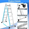 23FT Folding Step Ladder Multi-Purpose Aluminium Extension Ladder 7 in 1 Heavy Duty Combination Step Ladder Max Load 330 LBS with Safety Locking Hinge Anti-Skid Texture 4x6 Step 7 Meters (7m)
