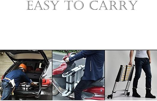 YIWU Foldable Telescopic Ladder - Thicken Aluminum Alloy Engineering Lifting Portable Ladder (Size: 1.6M+1.6M)