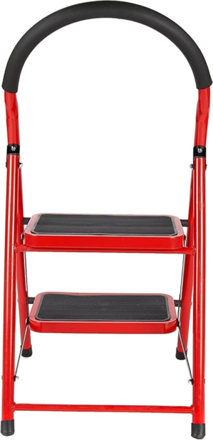 Folding 2 Step, 3 step, 4 step Aluminum Portable Household and Kitchen Ladder, Lightweight Space-Saving Home and Office Ladder, Ideal for Indoor and Outdoor Use (2 Steps)