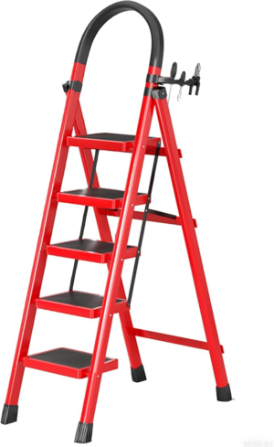 Steps Platform Steel-Ladder Red (5 step)