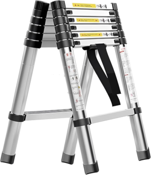 Telescopic Extension Ladder | Aluminum A-Frame Folding Ladder | Multi-Purpose Portable Step Ladder for Home, Building & Maintenance (1.7+1.7 M)