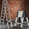 Telescopic Extension Ladder | Aluminum A-Frame Folding Ladder | Multi-Purpose Portable Step Ladder for Home, Building & Maintenance (1.7+1.7 M)