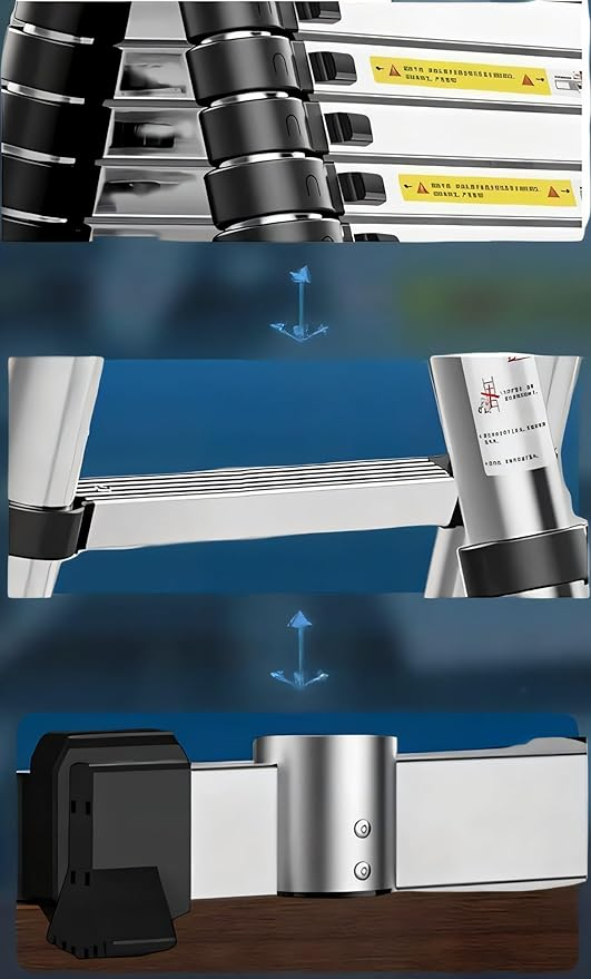 Telescopic Extension Ladder | Aluminum A-Frame Folding Ladder | Multi-Purpose Portable Step Ladder for Home, Building & Maintenance (1.7+1.7 M)