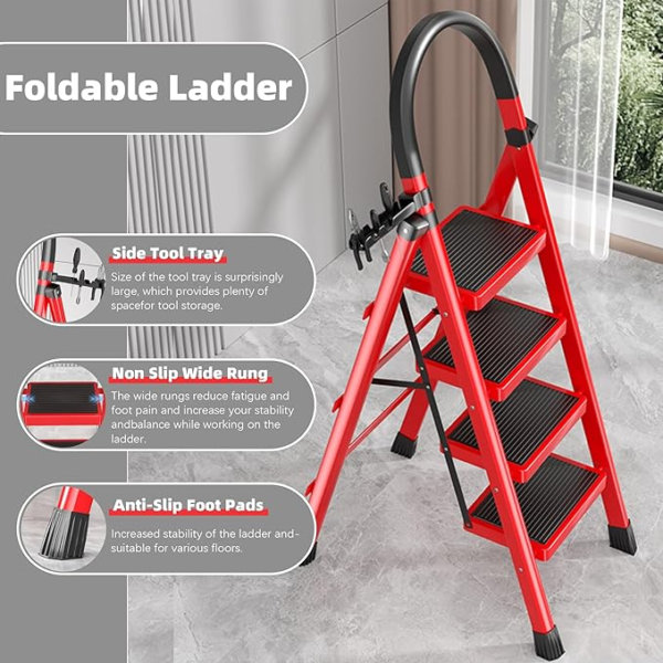 81szb5LXQtL._AC_SX679_ Steps Platform Steel-Ladder Red (5 step)